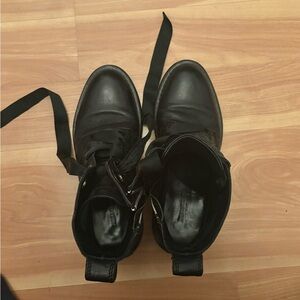 Zadig & Voltaire ROMA Black Combat Boots